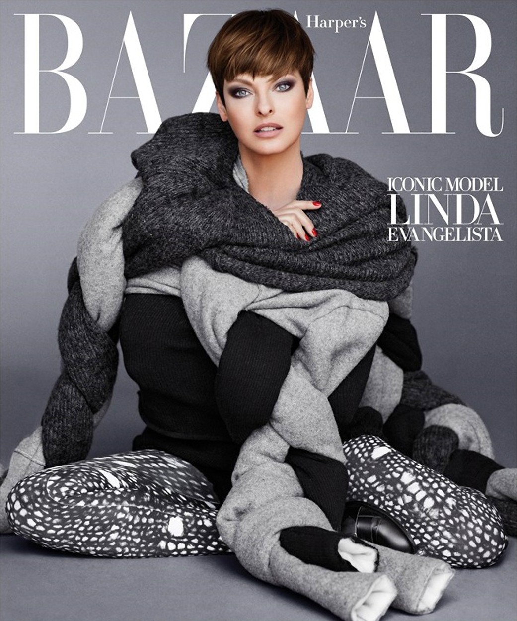 Linda Evangelista fronts the cover of Harper's Bazaar September 2014 issue.

02/09/2014,Image: 204136092, License: Rights-managed, Restrictions: EDITORIAL USE (HO) /  62 pics., Model Release: no